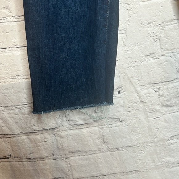 J. Crew Vintage Slim Straight Frayed Hem Blue Jeans Size 32 Petite - Picture 7 of 15